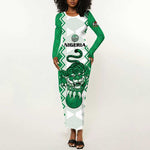Afro Basketball Custom Nigeria Long Sleeve Bodycon Dress Go Champions DTigers - African Pride