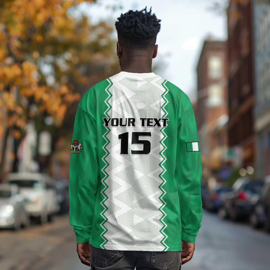 Afro Basketball Custom Nigeria Long Sleeve Shirt Go Champions DTigers - African Pride
