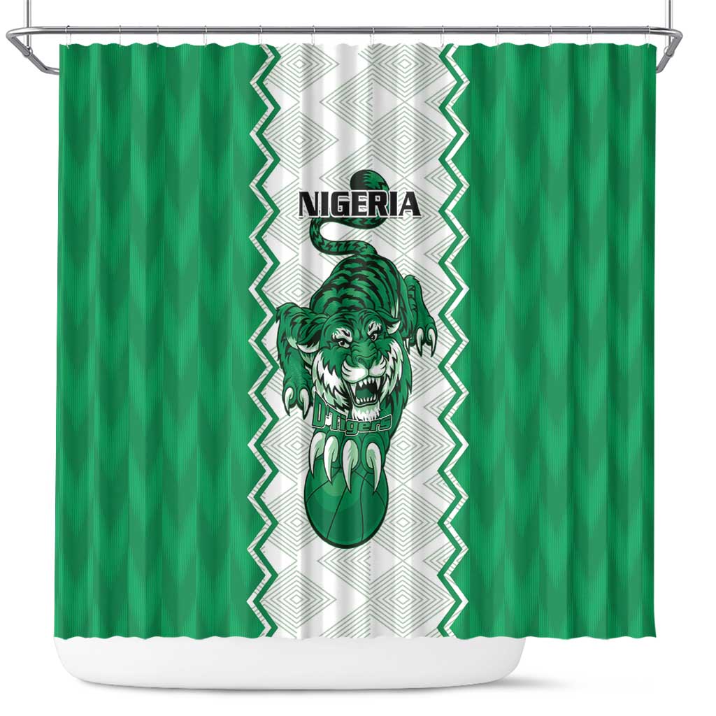 Afro Basketball Nigeria Shower Curtain Go Champions DTigers - African Pride