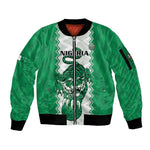 Afro Basketball Custom Nigeria Sleeve Zip Bomber Jacket Go Champions DTigers - African Pride