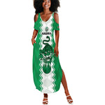 Afro Basketball Custom Nigeria Summer Maxi Dress Go Champions DTigers - African Pride