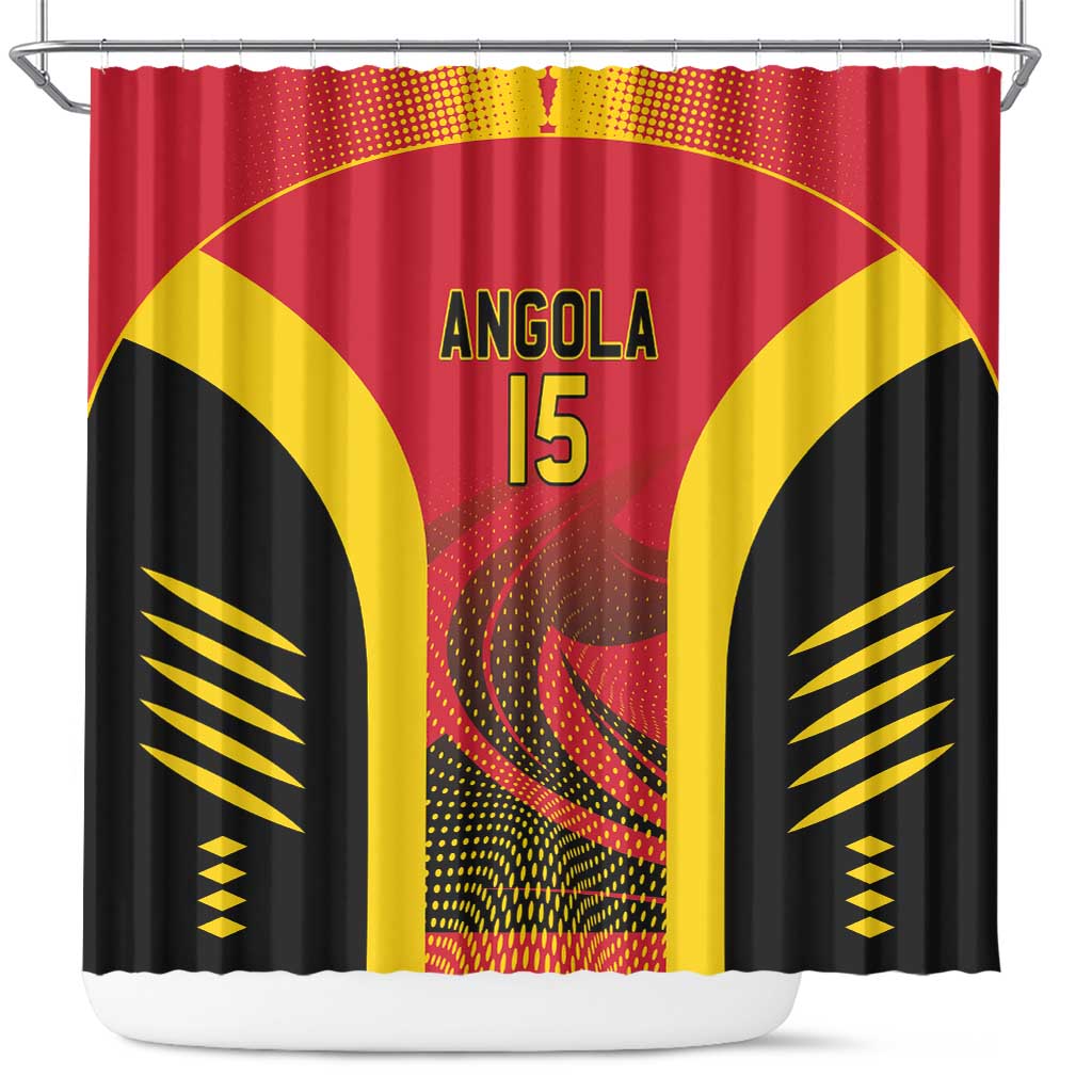 Afro Basketball Custom Angola Shower Curtain Go Champions - African Pride