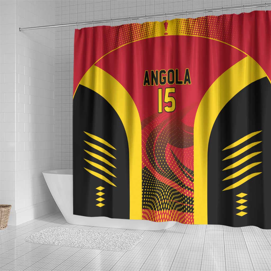 Afro Basketball Custom Angola Shower Curtain Go Champions - African Pride