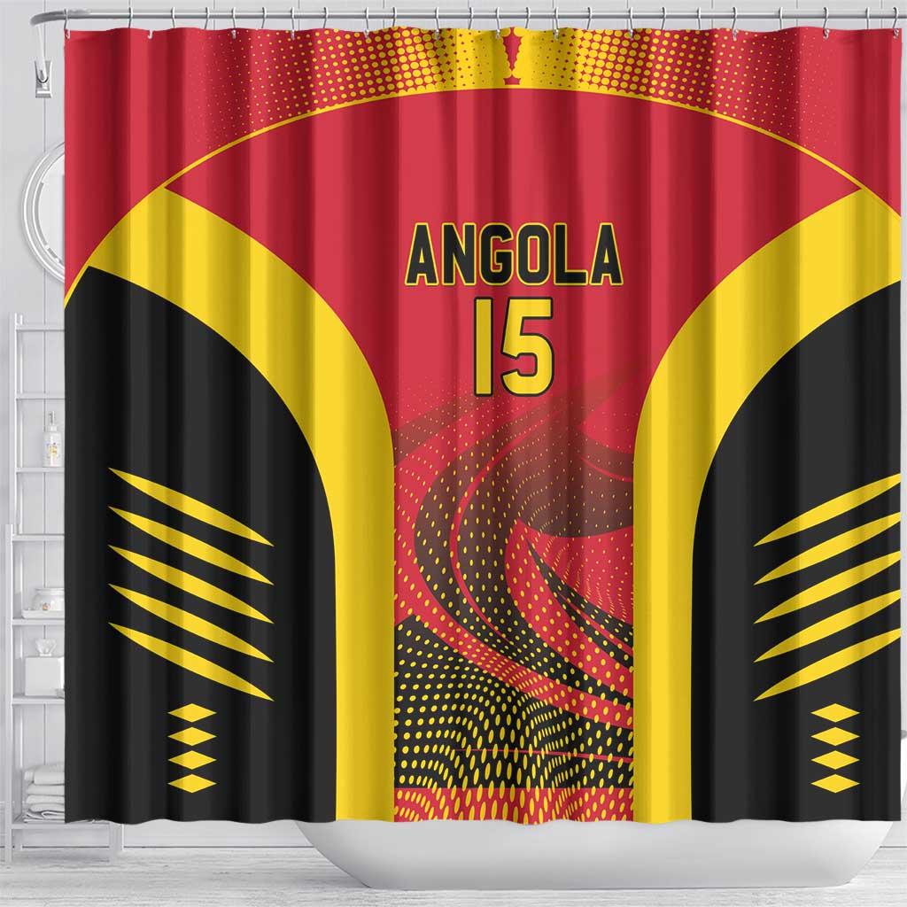 Afro Basketball Custom Angola Shower Curtain Go Champions - African Pride