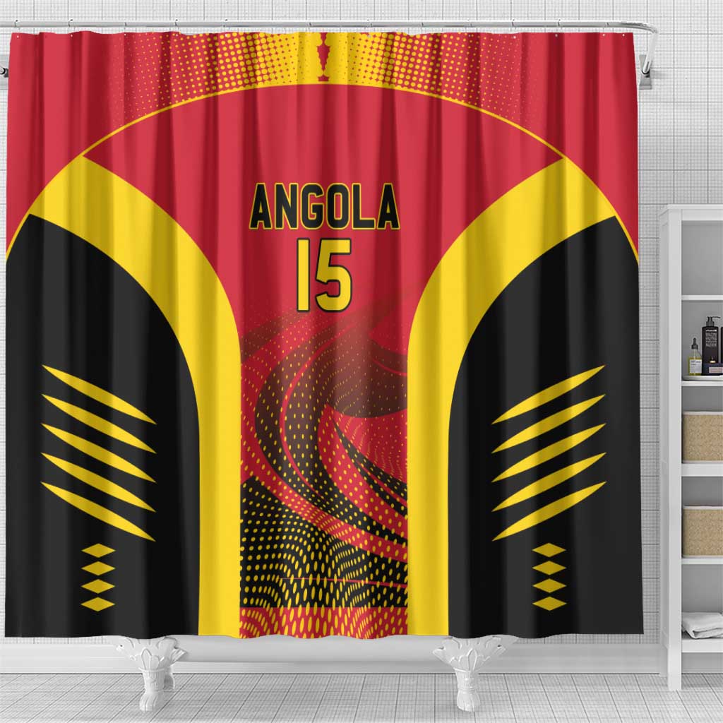 Afro Basketball Custom Angola Shower Curtain Go Champions - African Pride