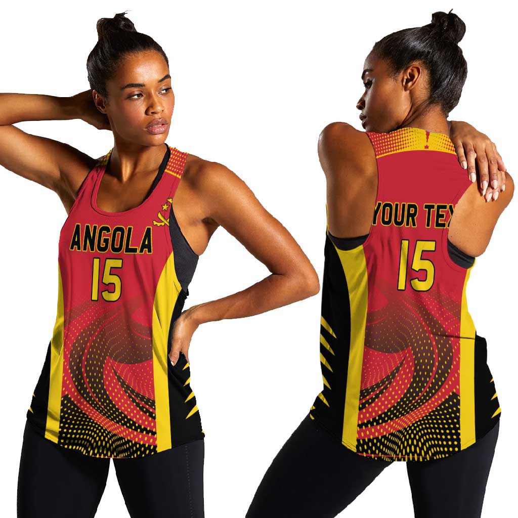 Afro Basketball Custom Angola Women Racerback Tank Go Champions - African Pride