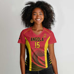 Afro Basketball Custom Angola Women V-Neck T-Shirt Go Champions - African Pride