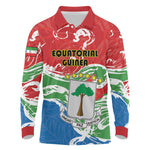 Equatorial Guinea Personalized Long Sleeve Polo Shirt Happy Independence Day - African Pride