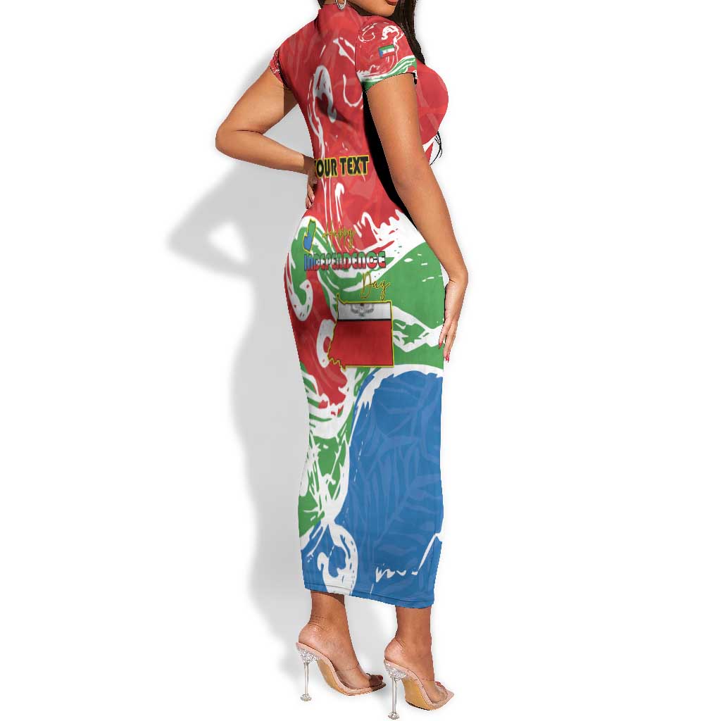 Equatorial Guinea Personalized Short Sleeve Bodycon Dress Happy Independence Day - African Pride