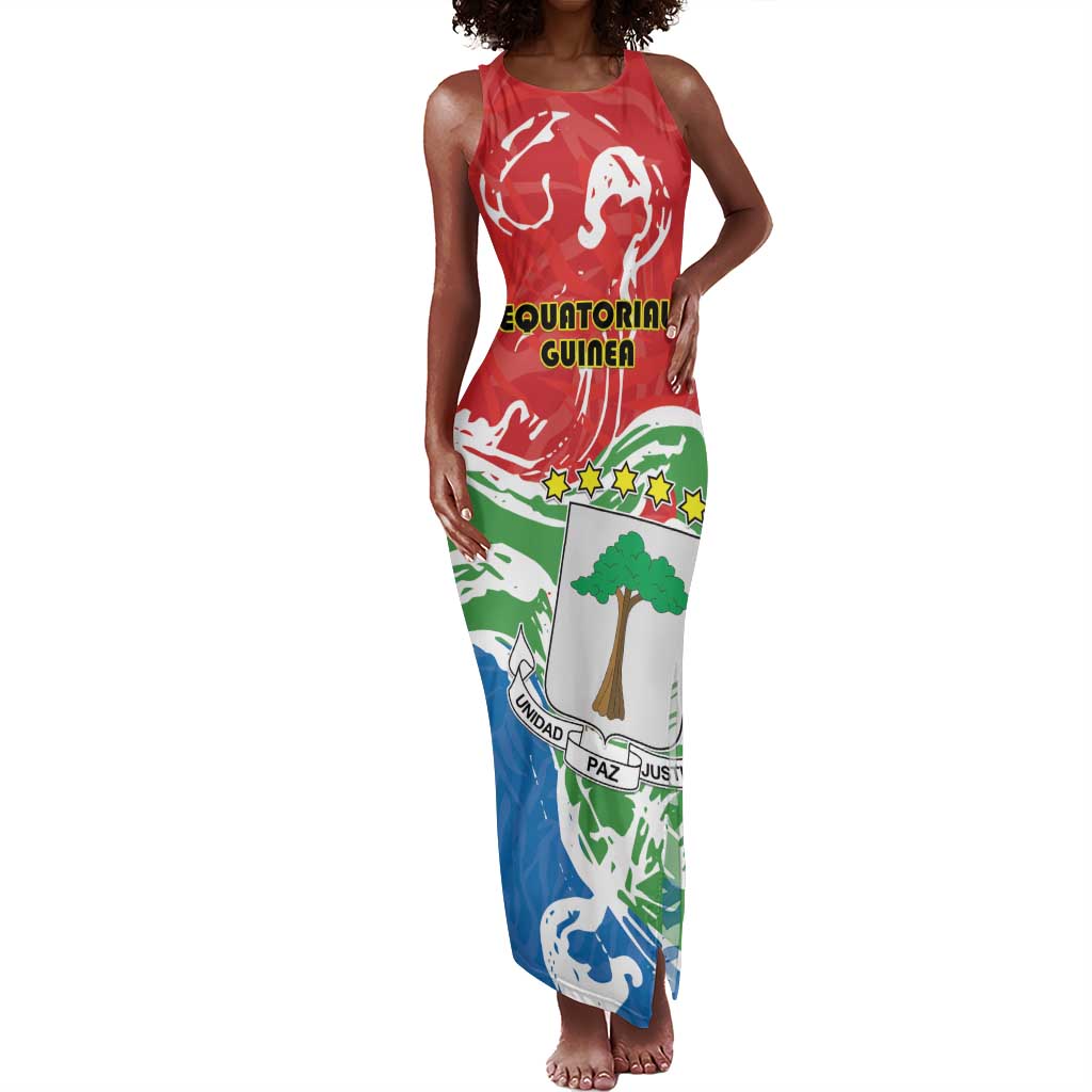 Equatorial Guinea Personalized Tank Maxi Dress Happy Independence Day - African Pride