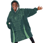 Algeria Football Custom Kid Wearable Blanket Hoodie Go Greens Go - African Pride