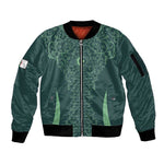 Algeria Football Custom Sleeve Zip Bomber Jacket Go Greens Go - African Pride