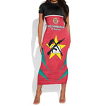 Afro Mozambique Football Custom Short Sleeve Bodycon Dress Go Os Mambas LT15