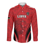 Afro Libya Football Custom Long Sleeve Button Shirt Barbary Lion - Sporty Style