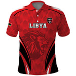 Afro Libya Football Custom Polo Shirt Barbary Lion - Sporty Style