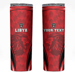 Afro Libya Football Custom Skinny Tumbler Barbary Lion - Sporty Style