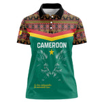 Custom Cameroun Football Women Polo Shirt Allez Les Lions Indomptables