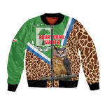 Personalised Equatorial Guinea Bomber Jacket Bubo Poensis With Coat Of Arms