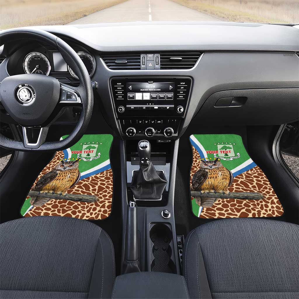 Personalised Equatorial Guinea Car Mats Bubo Poensis With Coat Of Arms