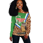 Personalised Equatorial Guinea Off Shoulder Sweater Bubo Poensis With Coat Of Arms