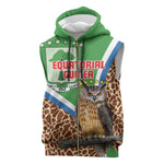 Personalised Equatorial Guinea Sleeveless Zip Hoodie Bubo Poensis With Coat Of Arms - African Pride