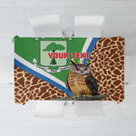 Personalised Equatorial Guinea Tablecloth Bubo Poensis With Coat Of Arms