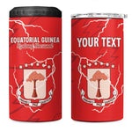 Custom Equatorial Guinea Football 4 in 1 Can Cooler Tumbler Go Champions - Red Version