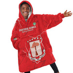 Custom Equatorial Guinea Football Kid Wearable Blanket Hoodie Go Champions - Red Version