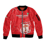 Custom Equatorial Guinea Football Sleeve Zip Bomber Jacket Go Champions - Red Version