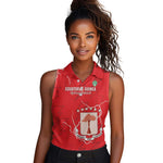 Custom Equatorial Guinea Football Women Sleeveless Polo Shirt Go Champions - Red Version