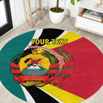 Personalized Mozambique Independence Day Round Carpet Coat Of Arms - Flag Style