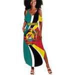 Personalized Mozambique Independence Day Summer Maxi Dress Coat Of Arms - Flag Style