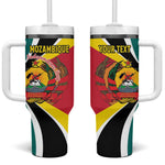Personalized Mozambique Independence Day Tumbler With Handle Coat Of Arms - Flag Style