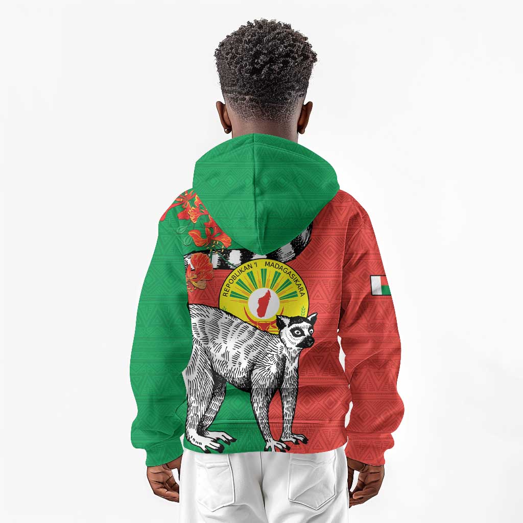 Happy Madagasikara Independence Day Kid Hoodie Ring-Tailed Lemur With Seal