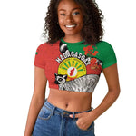 Happy Madagasikara Independence Day Raglan Cropped T shirt Ring-Tailed Lemur With Seal