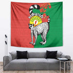 Happy Madagasikara Independence Day Tapestry Ring-Tailed Lemur With Seal
