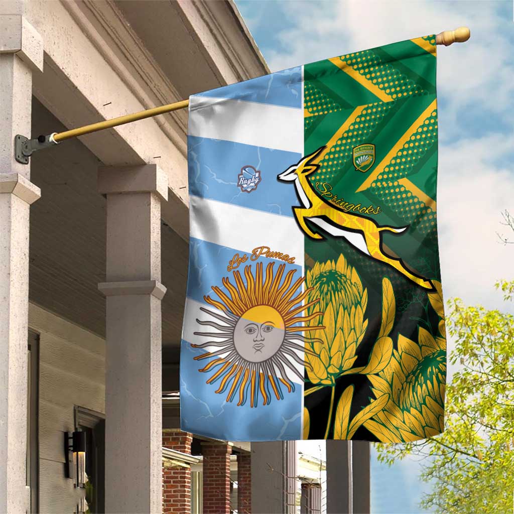 South Africa and Argentina Rugby Garden Flag Sporty Style