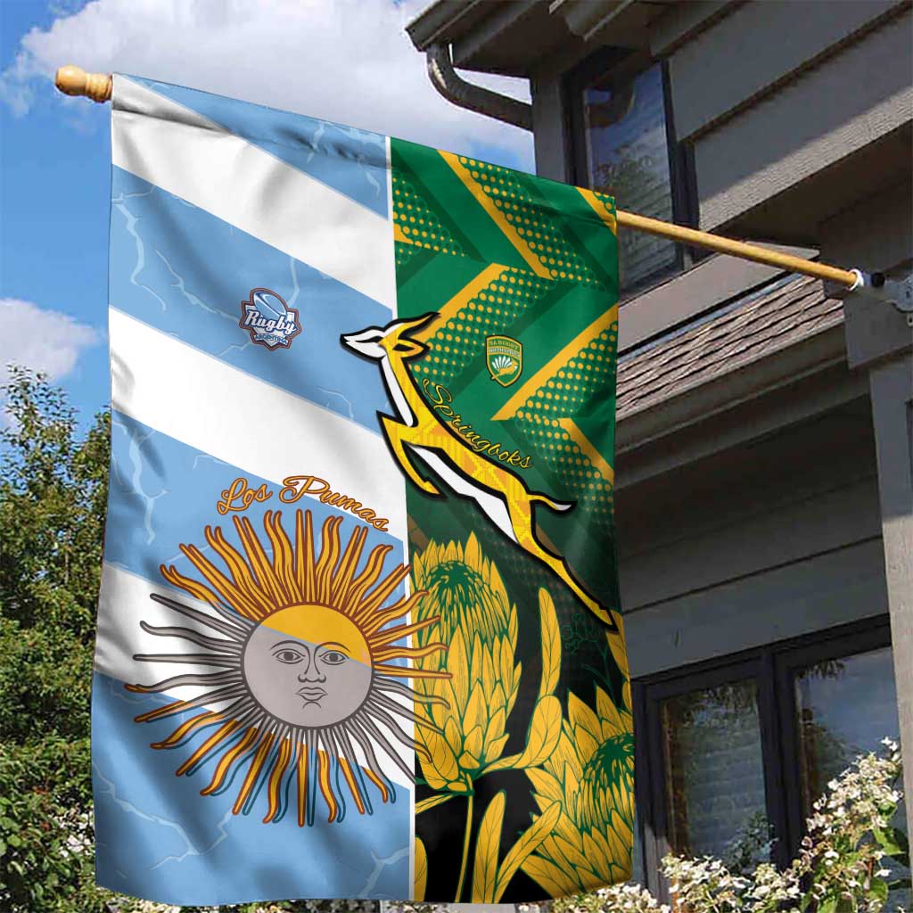 South Africa and Argentina Rugby Garden Flag Sporty Style