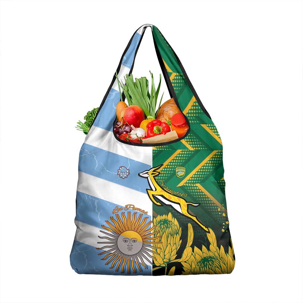 South Africa and Argentina Rugby Grocery Bag Sporty Style