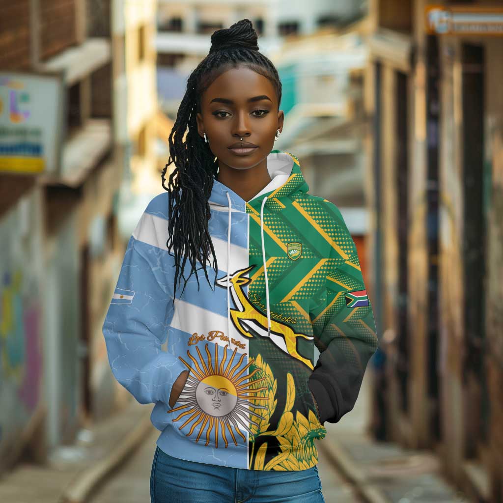 South Africa and Argentina Rugby Personalised Hoodie Sporty Style