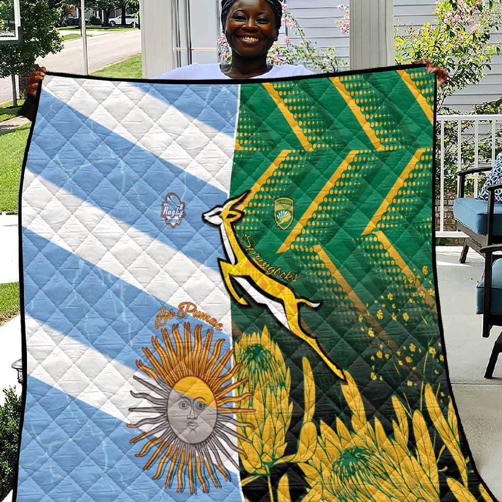 South Africa and Argentina Rugby Quilt Sporty Style