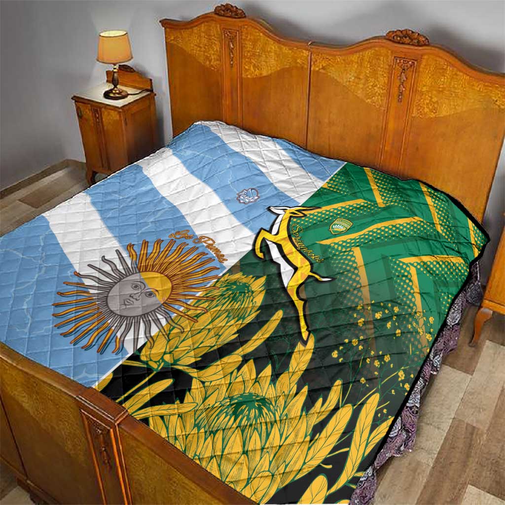 South Africa and Argentina Rugby Quilt Sporty Style