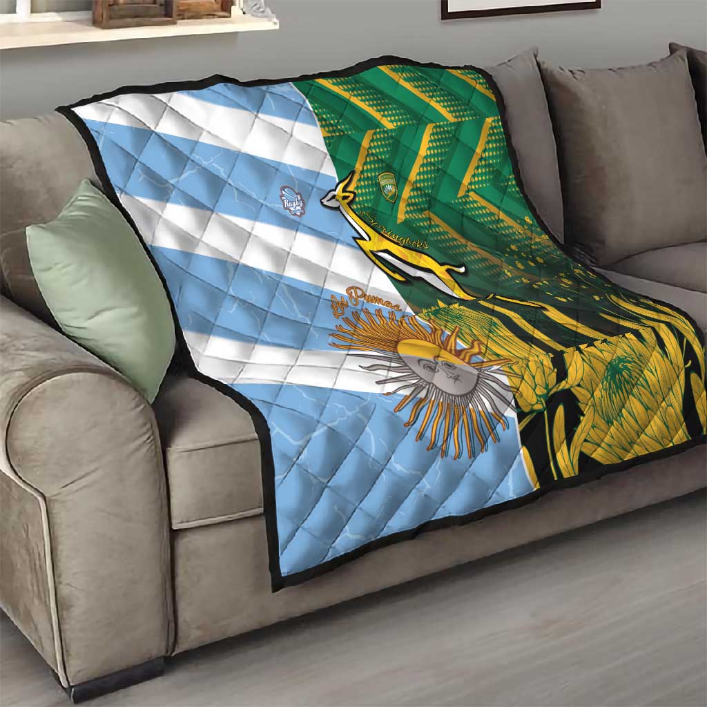 South Africa and Argentina Rugby Quilt Sporty Style