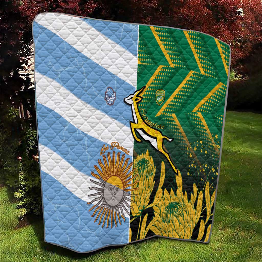 South Africa and Argentina Rugby Quilt Sporty Style