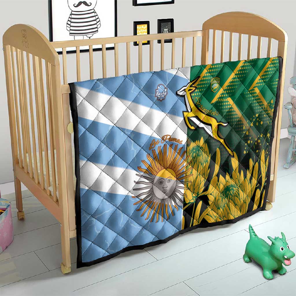 South Africa and Argentina Rugby Quilt Sporty Style