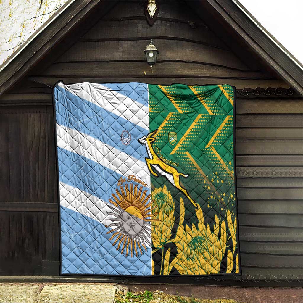 South Africa and Argentina Rugby Quilt Sporty Style