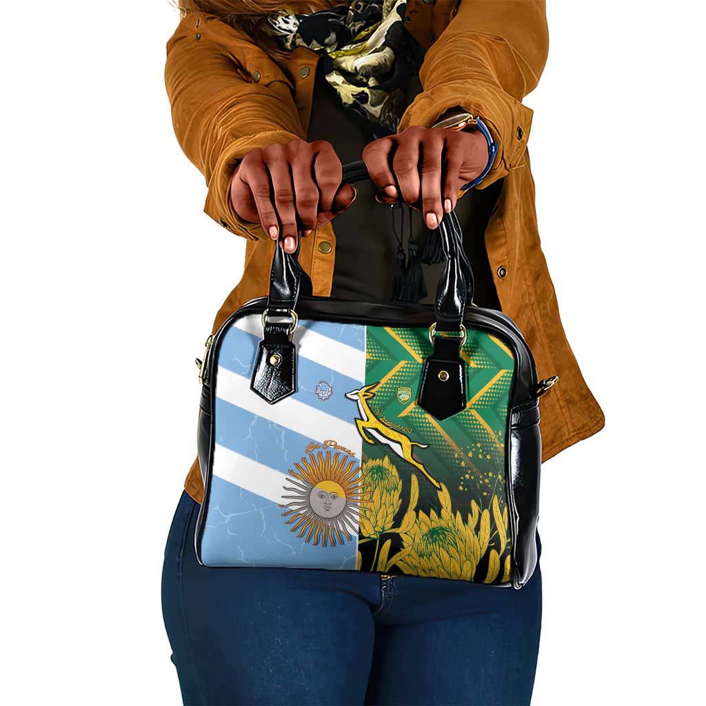 South Africa and Argentina Rugby Shoulder Handbag Sporty Style