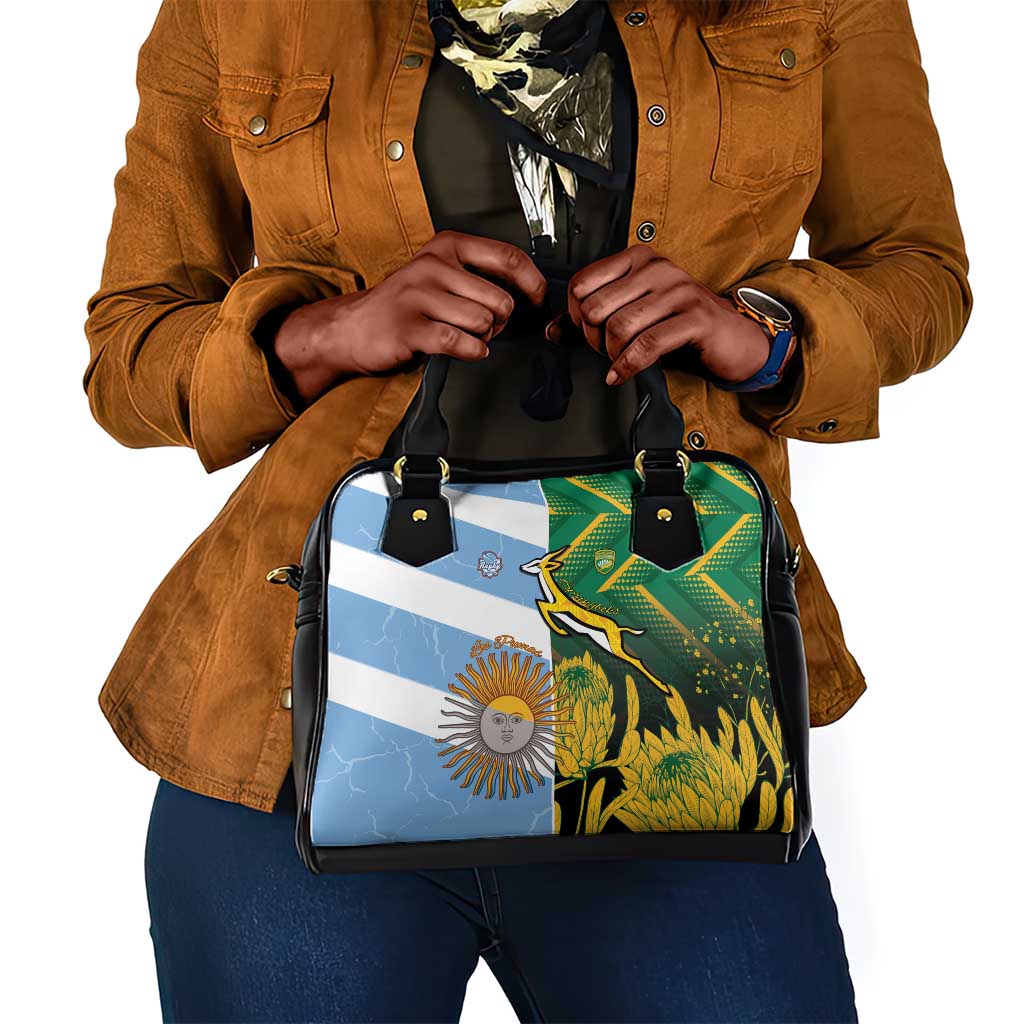 South Africa and Argentina Rugby Shoulder Handbag Sporty Style