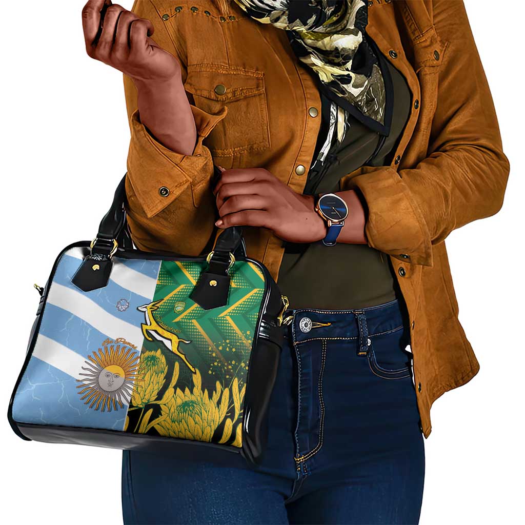 South Africa and Argentina Rugby Shoulder Handbag Sporty Style