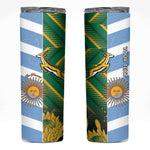 South Africa and Argentina Rugby Personalised Skinny Tumbler Sporty Style